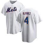 NY.Mets #4 Francisco Alvarez White Cool Base Stitched Jersey
