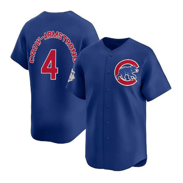 C.Cubs #4 Pete Crow-Armstrong Royal Limited Stitched Jersey