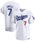 LA.Dodgers #7 Blake Snell White 2024 Home Limited Stitched Jersey