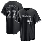 TB.Jays #27 Vladimir Guerrero Jr. Black Lights Out Limited Stitched Jersey