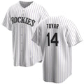 C.Rockies #14 Ezequiel Tovar White Cool Base Stitched Jersey