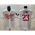 M.Twins #23 Royce Lewis Number White Stitched Cool Base Jersey
