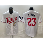 M.Twins #23 Royce Lewis Number White Stitched Cool Base Jersey