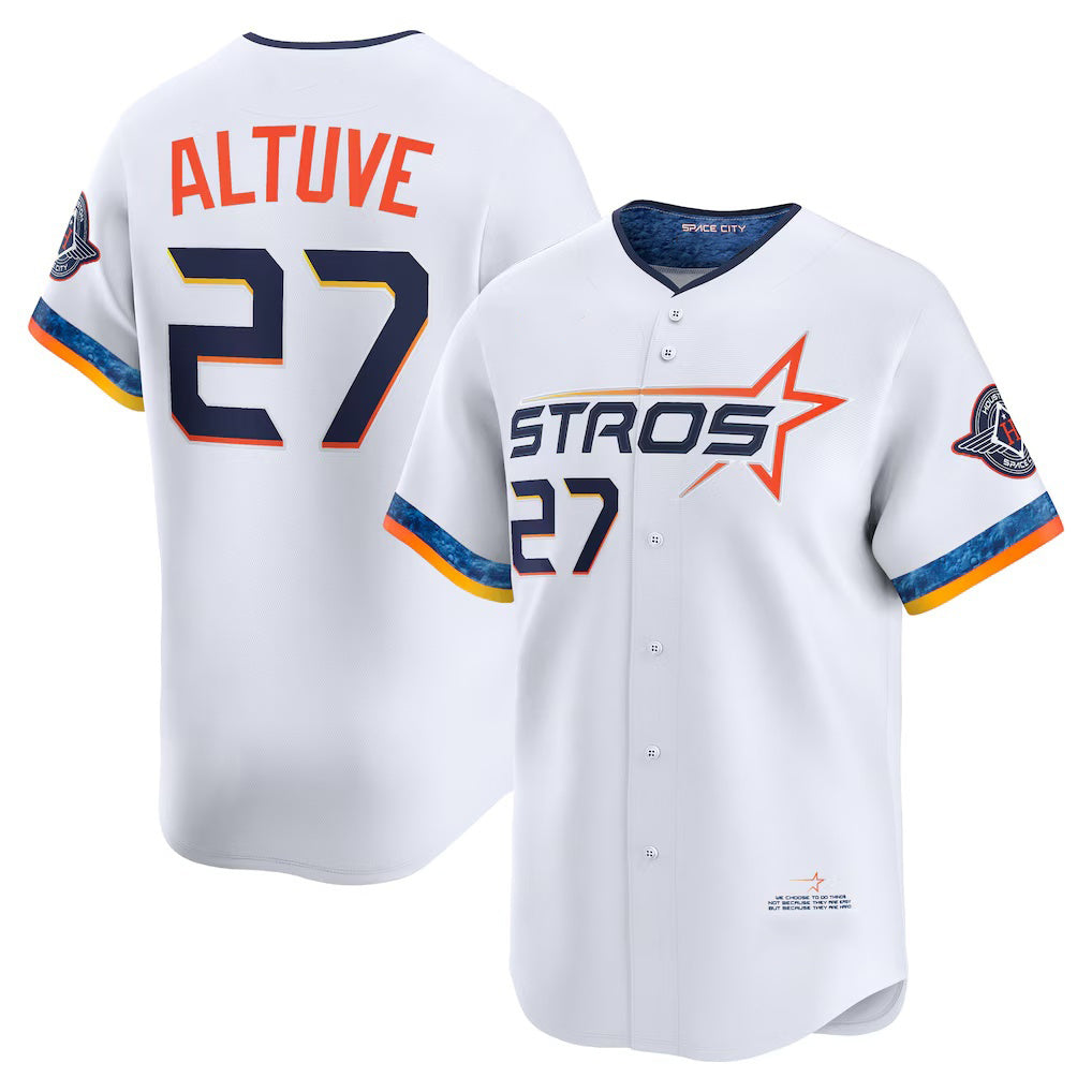 H.Astros #27 Jose Altuve White 2025 City Connect Limited Player Jersey