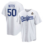 LA.Dodgers #50 Mookie Betts White 2024 World Series Cool Base Stitched Jersey
