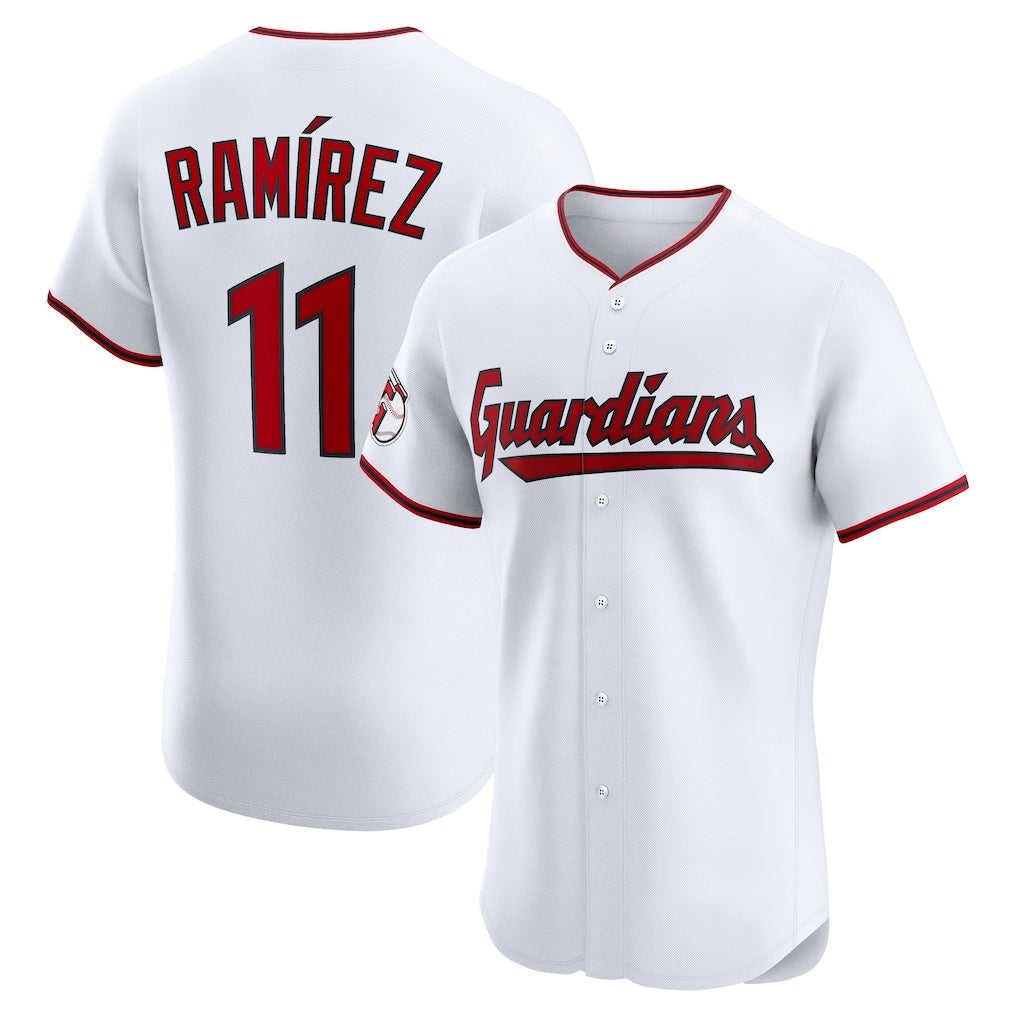 C.Guardians #11 Jose Ramirez White Home Elite Jersey