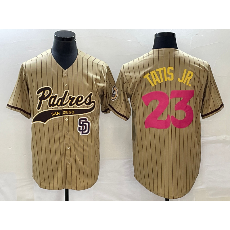 SD.Padres #23 Fernando Tatis Jr. Tan NEW 2023 City Connect Cool Base Stitched Jersey