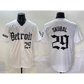 D.Tigers #29 Tarik Skubal White Motor Gothic Edition Vapor Premier Limited Stitched Jersey