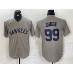 NY.Yankees #99 Aaron Judge Name Grey Stitched Nike Throwback Jersey