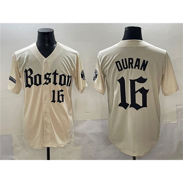 BR.Sox #16 Jarren Duran Cream Gothic Vapor Limited Stitched Jersey