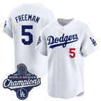 LA.Dodgers #5 Freddie Freeman White 2025 Champions Stitched Jersey