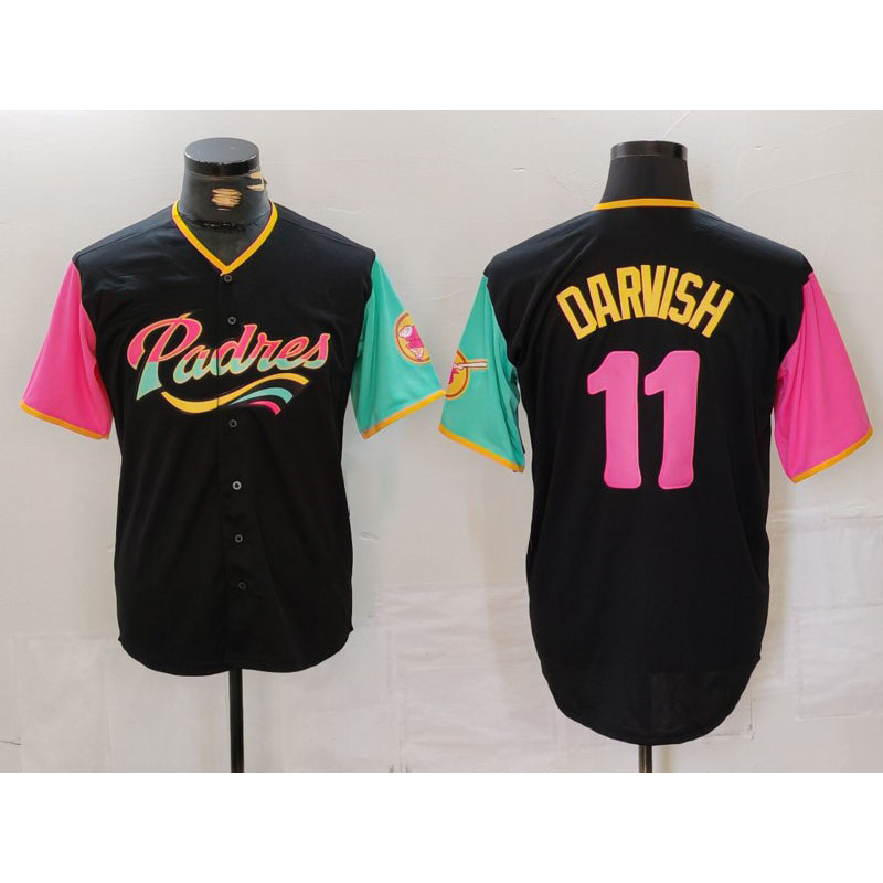 SD.Padres #11 Yu Darvish Black Fashion Jersey