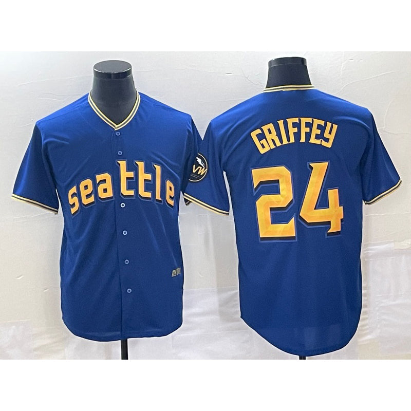 S.Mariners #24 Ken Griffey Blue 2023 City Connect Cool Base Stitched Jersey