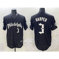P.Phillies #3 Bryce Harper Black Gothic Vapor Limited Stitched Jersey
