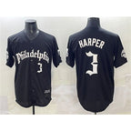 P.Phillies #3 Bryce Harper Black Gothic Vapor Limited Stitched Jersey