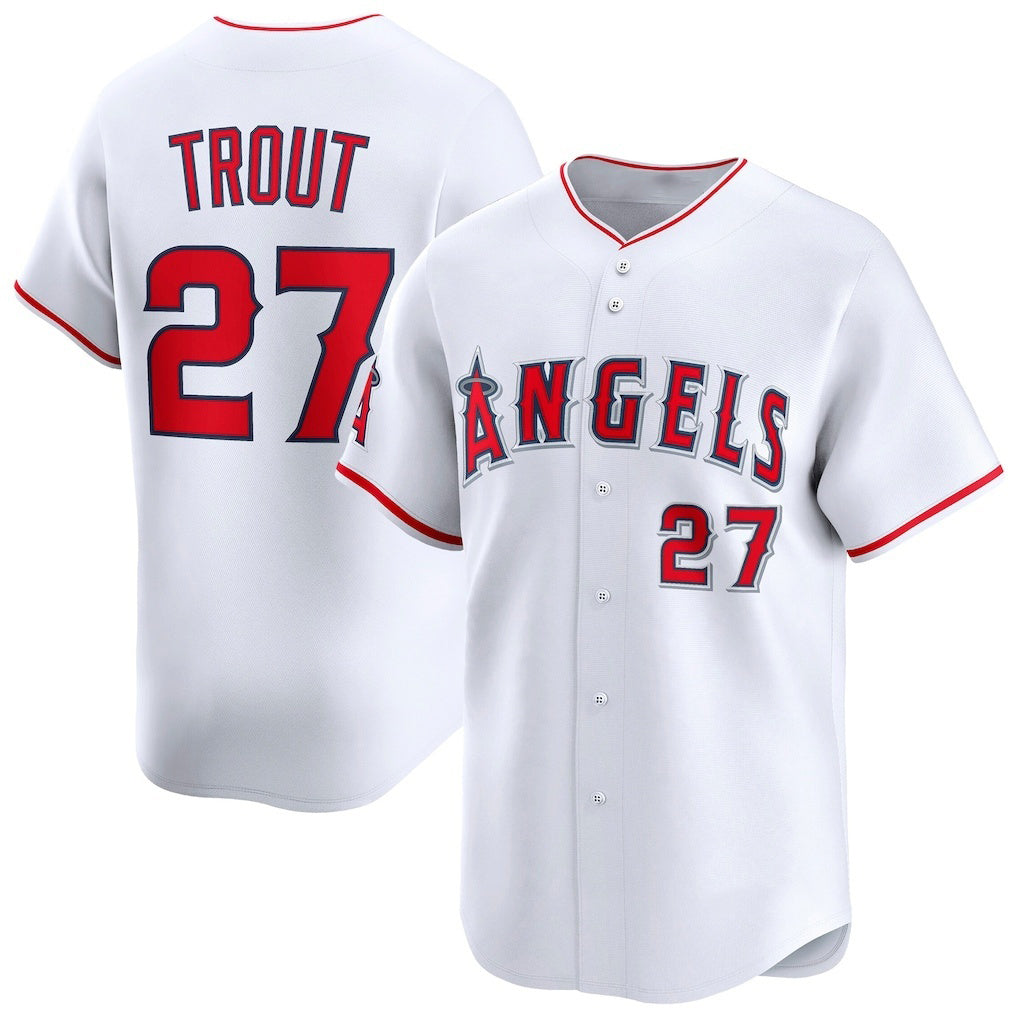 LA.Angels #27 Mike Trout Number White Home Limited Player Jersey