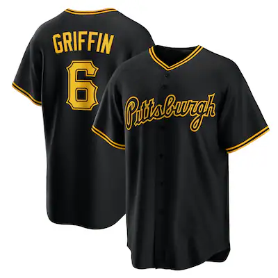 P.Pirates #6 Konnor Griffin Black Alternate Replica Jersey