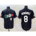 LA.Dodgers #8 Enrique Hernandez Black Mexico Flagr Limited Stitched Jersey