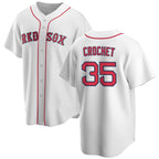BR.Sox #35 Garrett Crochet White 2024 Cool Base Stitched Jersey