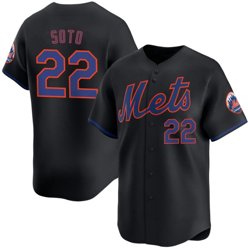 NY.Mets #22 Juan Soto Black 2024 Alternate Limited Stitched Jersey