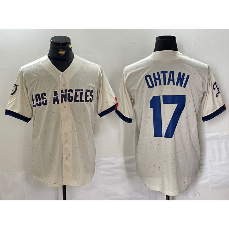 LA.Dodgers #17 Shohei Ohtani Cream 2024 City Connect Limited Stitched Jersey