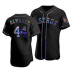 H.Astros #44 Yordan Alvarez Black Iridescent Holographic Collection Jersey