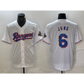 T.Rangers #6 Josh Jung White 2023 World Series Champions Cool Base Jersey
