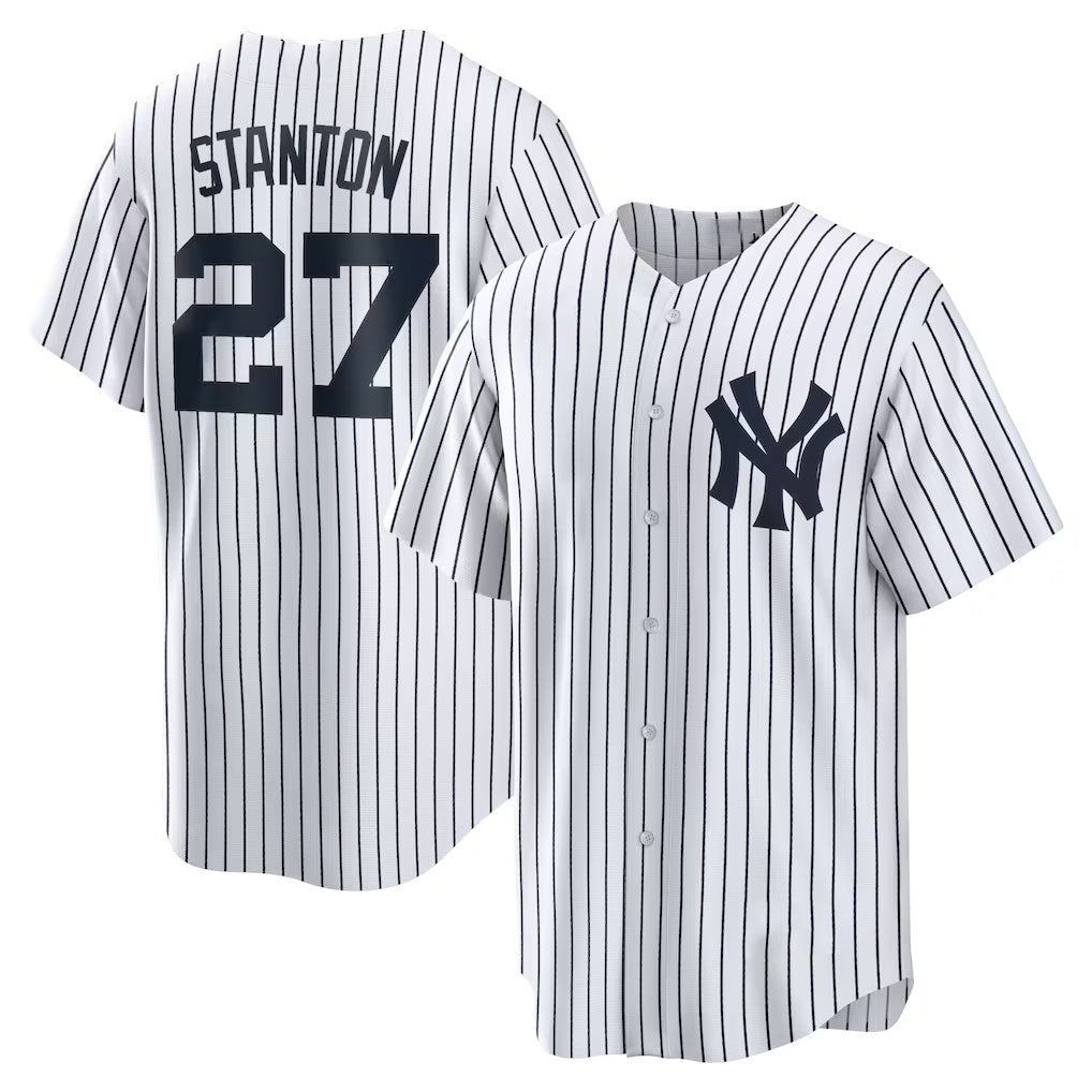 NY.Yankees #27 Giancarlo Stanton White Home Replica Player Name Jersey