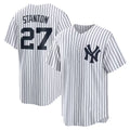 NY.Yankees #27 Giancarlo Stanton White Home Replica Player Name Jersey