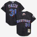 NY.Mets #31 Mike Piazza Mitchell & Ness Black Cooperstown Collection 2000 Batting Practice Jersey