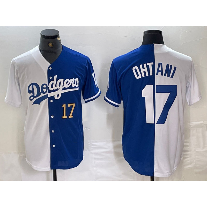 LA.Dodgers #17 Shohei Ohtani Number White Blue Two Tone Stitched Jersey