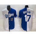 LA.Dodgers #17 Shohei Ohtani Number White Blue Two Tone Stitched Jersey