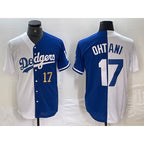 LA.Dodgers #17 Shohei Ohtani Number White Blue Two Tone Stitched Jersey