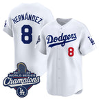LA.Dodgers #8 Enrique Hernandez White 2025 Champions Stitched Jersey