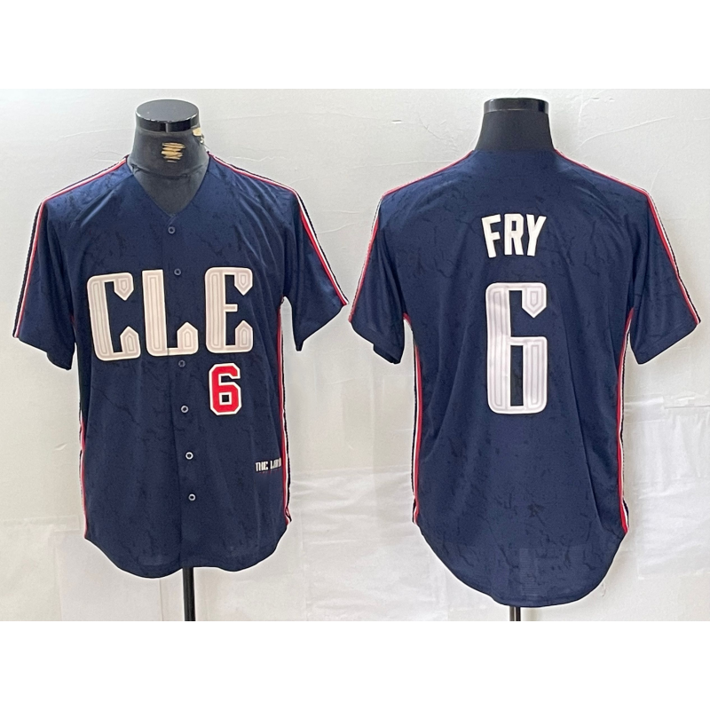 C.Guardians #6 David Fry Number Navy 2024 City Connect Limited Stitched Jersey