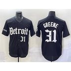 D.Tigers #31 Riley Greene Black Motor Gothic Edition Vapor Premier Limited Stitched Jersey