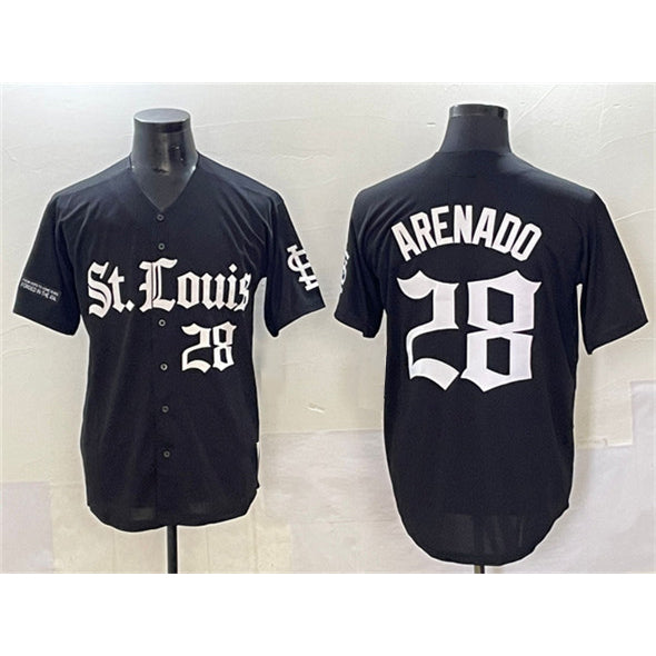 St. Louis Cardinals #28 Nolan Arenado Black 'Gothic Legacy Edition' Vapor Premier Limited Stitched l Jersey