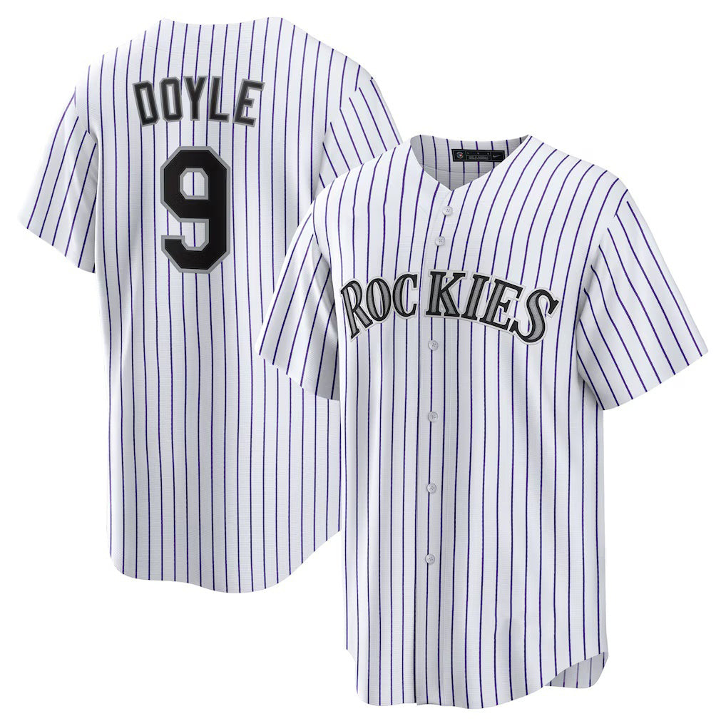 C.Rockies #9 Brenton Doyle White Home Replica Jersey