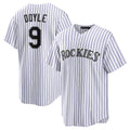 C.Rockies #9 Brenton Doyle White Home Replica Jersey
