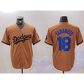 LA.Dodgers #18 Yoshinobu Yamamoto Olive Cool Base Limited Stitched Jersey