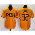 P.Pirates #32 Henry Davis Yellow 2023 City Connect Stitched Jersey