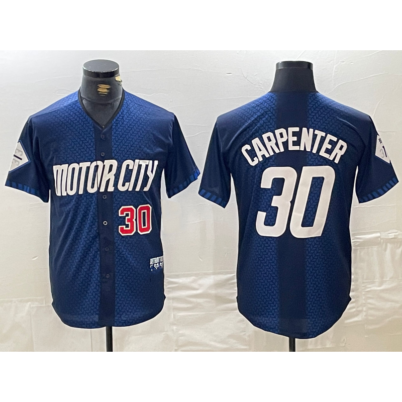 D.Tigers #30 Kerry Carpenter Number 2024 Navy City Connect Cool Base Limited Stitched Jersey