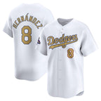 LA.Dodgers #8 Enrique Hernandez White 2025 Gold Collection Limited Stitched Jersey