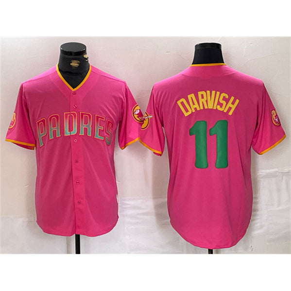 SD.Padres #11 Yu Darvish Pink Cool Base Stitched Jersey
