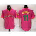 SD.Padres #11 Yu Darvish Pink Cool Base Stitched Jersey