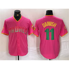 SD.Padres #11 Yu Darvish Pink Cool Base Stitched Jersey
