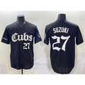 C.Cubs #27 Seiya Suzuki Black 'Gothic North Side Edition' Vapor Premier Limited Stitched Jersey