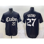 C.Cubs #27 Seiya Suzuki Black 'Gothic North Side Edition' Vapor Premier Limited Stitched Jersey