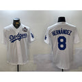 LA.Dodgers #8 Enrique Hernandez White 2024 World Series Cool Base Stitched Jersey