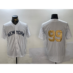NY.Yankees #99 Aaron Judge White Pinstripe Without Name Fashion Cool Base 2 Jersey
